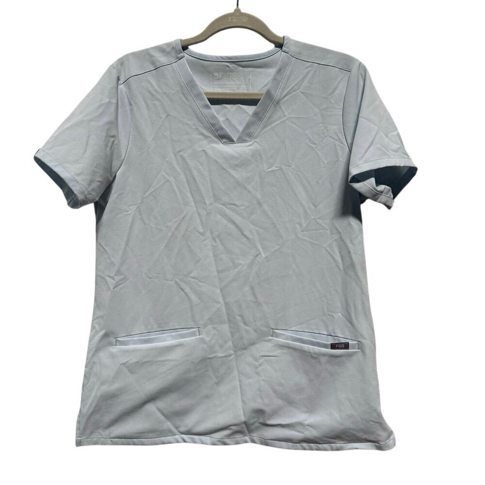 FIGS Technical Casma Shirt Women's Medium Light Blue Short Sleeve